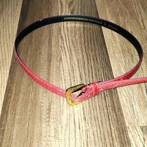 Snakeskin Genuine Belt Size Medium Hot Pink Vintage